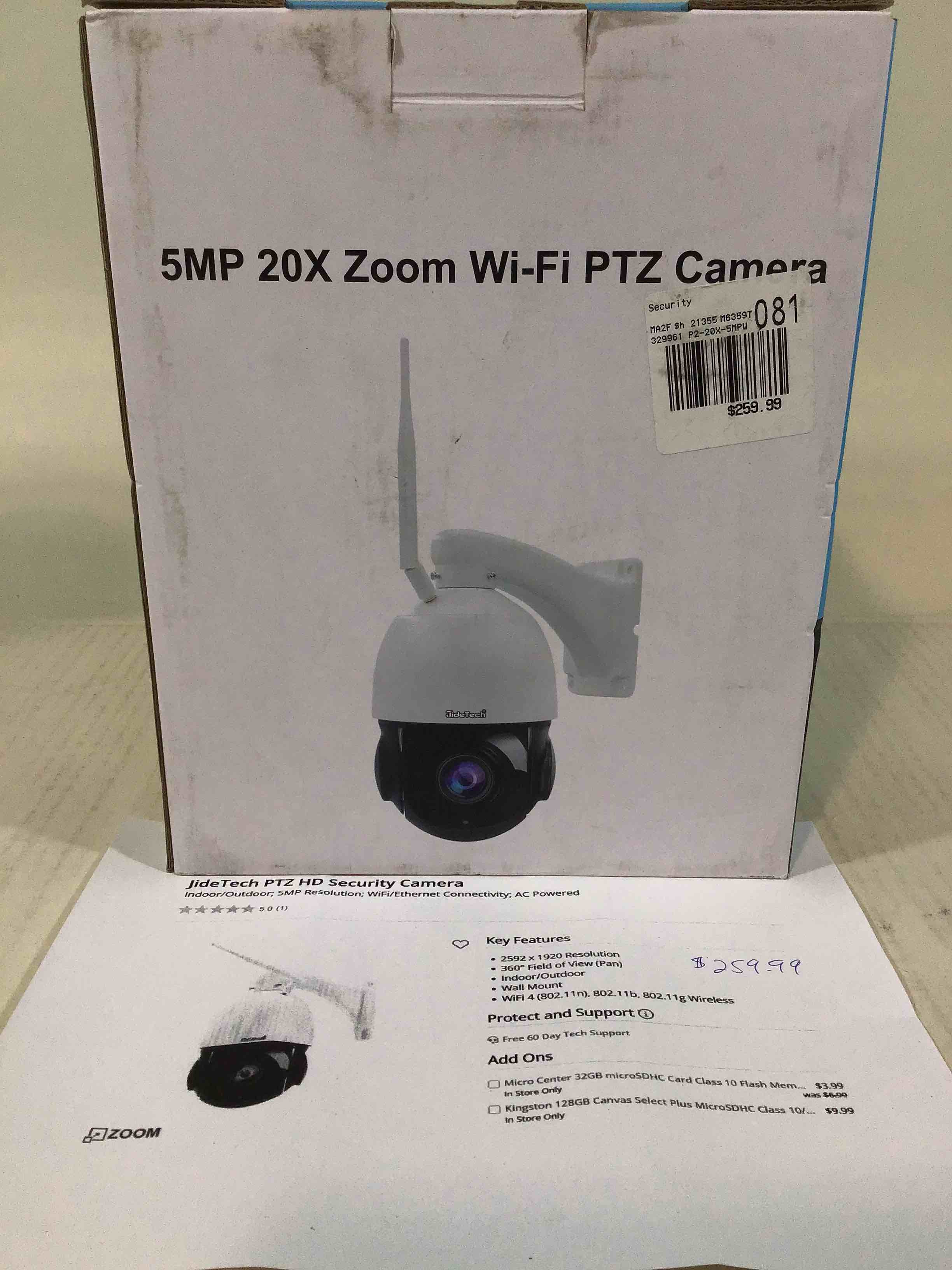 JideTech PTZ HDMI Security Camera 