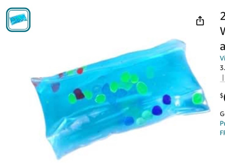 2" MINI WATER WIGGLER with BEADS and GLITTER