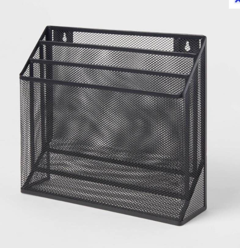 Mesh Hanging File Sorter with Keyholes Black - Brightroom™