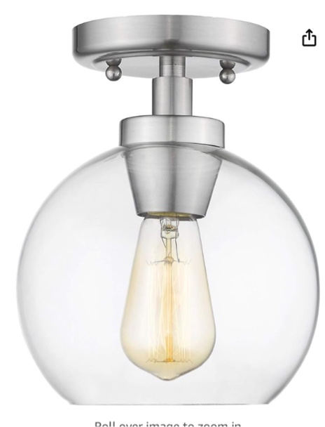 Golden Lighting 4855-FM PW-CLR Galveston Flush Mount - Damp, Pewter