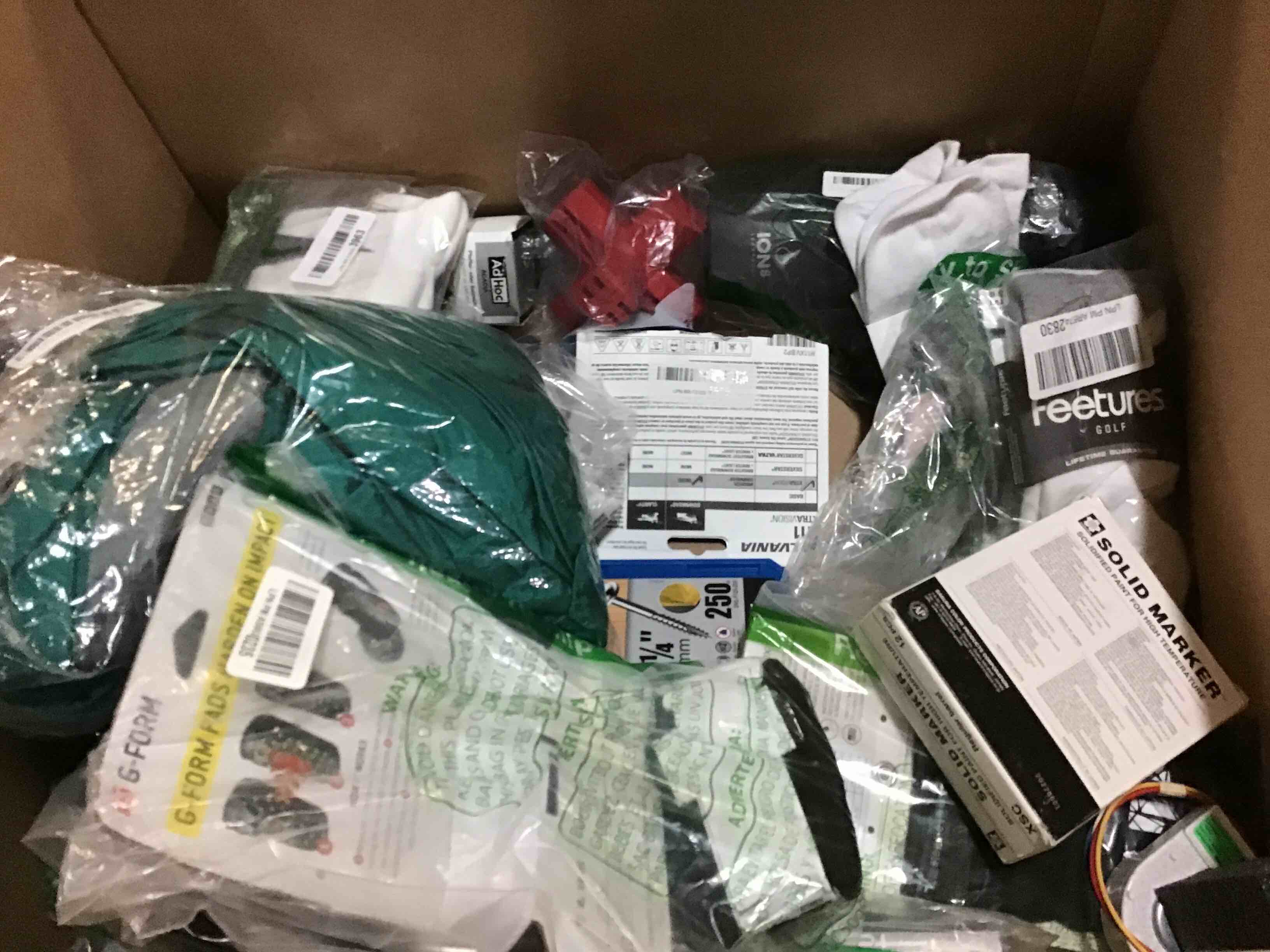 Assorted different product includes, Hammock, socks, water bottle and more