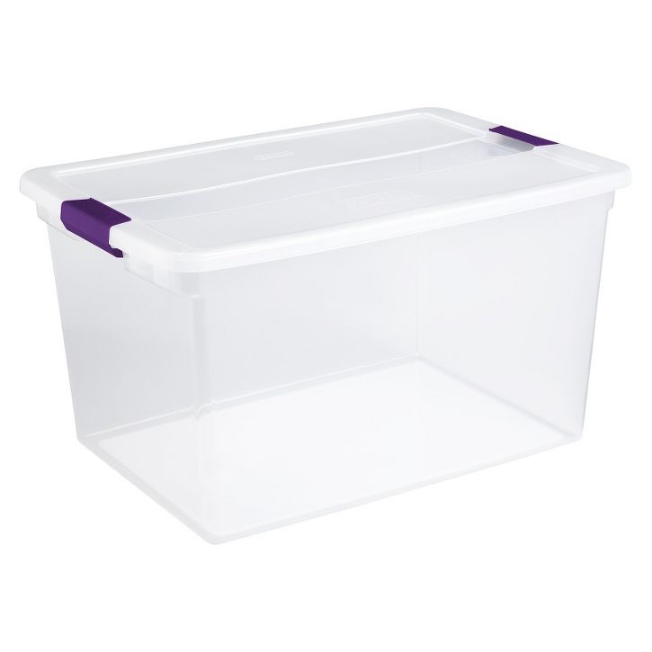 Plastic Storage Bins with Latching Lids for Organizing Large Clear for Garage, Closet, Classroom, Kitchen