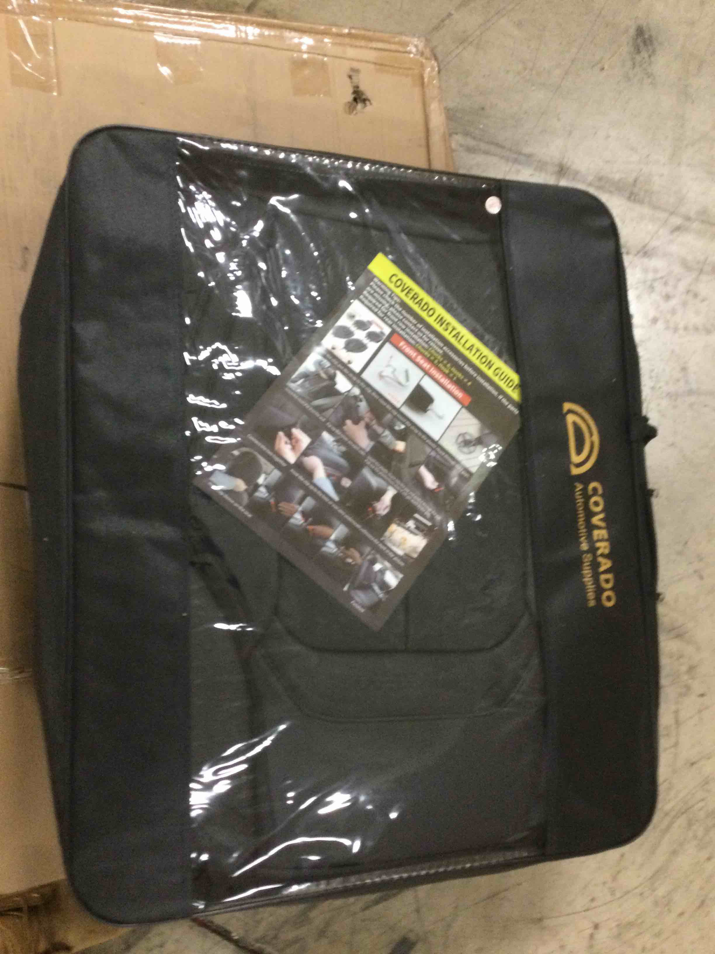 Coverado Front Seat Covers 2 Pieces, Waterproof Nappa Leather Auto Seat Protectors Car Accessories, Universal Fit for Most Sedans SUV Pick-up Truck, Black ******* handle broken on the seat carrying bag 