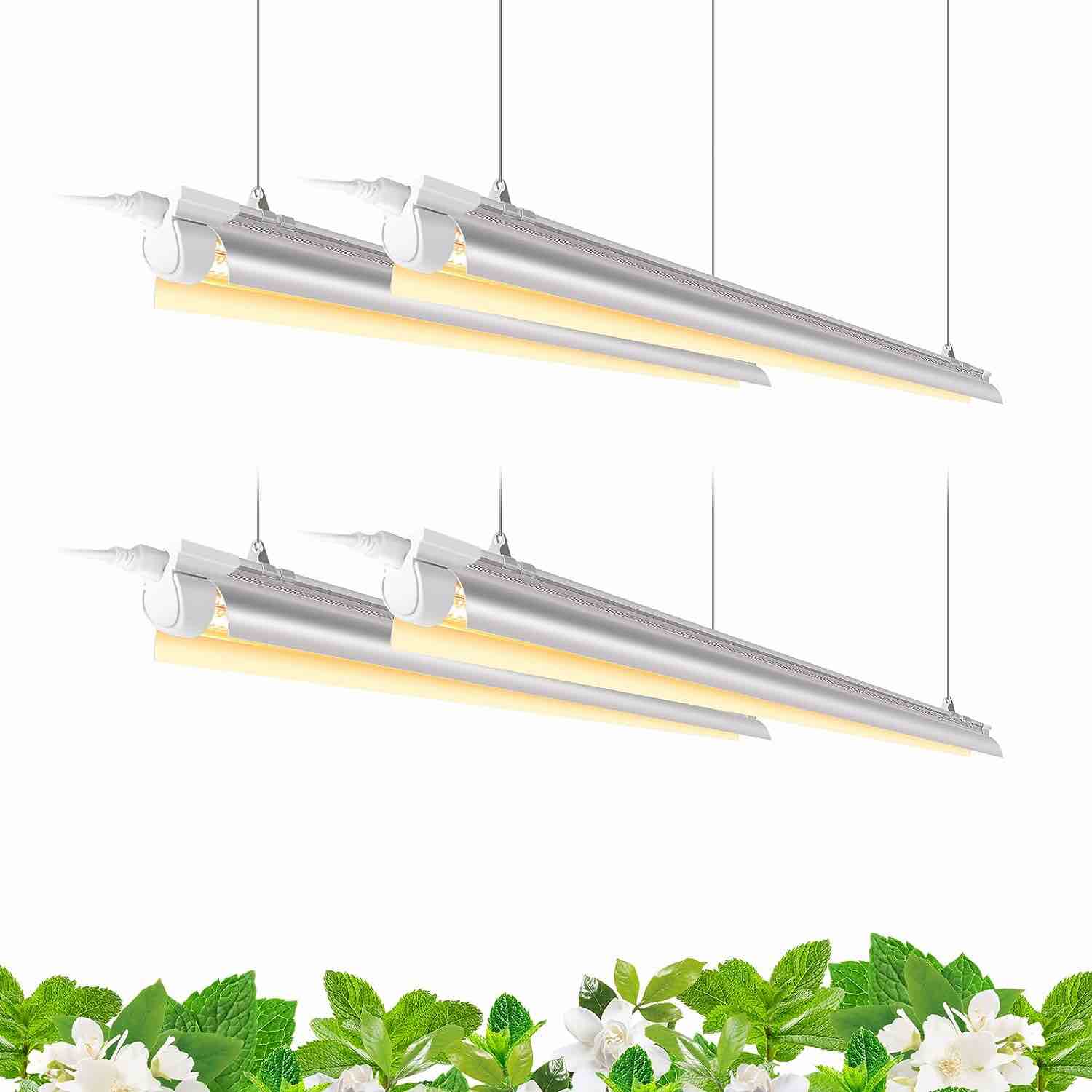 barring led grow light Barrina Full Spectrum Grow Light LED 168W(4 X 42W, 1000W Equivalent) Bulbs For Indoor Plants 4FT T8 Integrated Growing Lamp Fixture 4-Pack