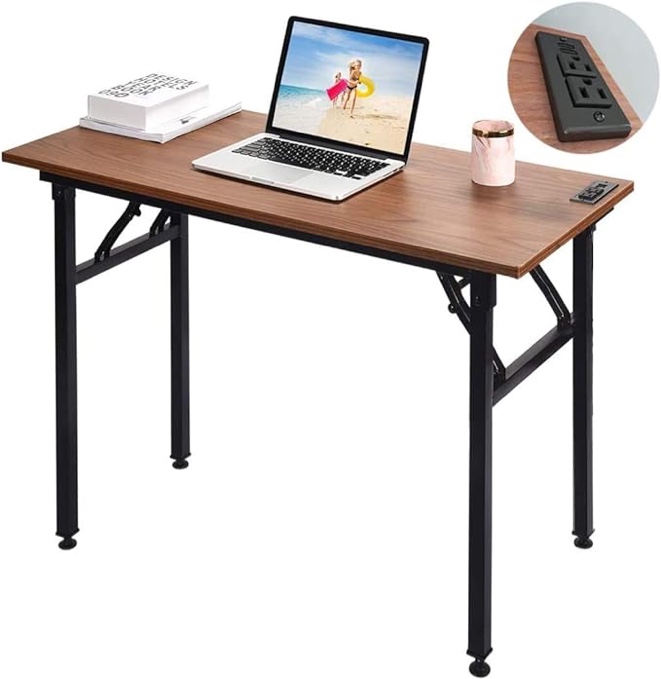 Frylr small compute home office,walnut