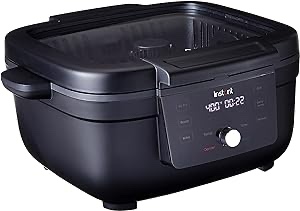 Instant 6-in-1 Indoor Grill and Air Fryer with Bake, Roast Reheat & Dehydrate, From the Makers of Instant Pot, with Odor-Reducing Filter, Clear Cooking Window, and Removable Lid for Easy Cleaning