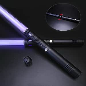 Motion Control Dueling Light Saber for Adults - Smooth Swing 16 Colors Changing RGB FX Saber Swords 12 Sound Fonts, Aluminum Hilt LED Saber, Support Heavy Dueling, 44in Long, Gold