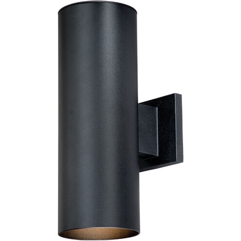 Ava cell Chiasso Outdoor Wall Light Clear Glass Panel Textured Black Finish 5”W X 14-1/4”Hx8”E 2-60 Watt(M)