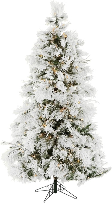 Fraser Hill Farm Clear 9 Ft. Flocked Mountain Pine LED String Lighting, 9.0