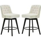 Swivel Bar Stool, Cream, set of 2