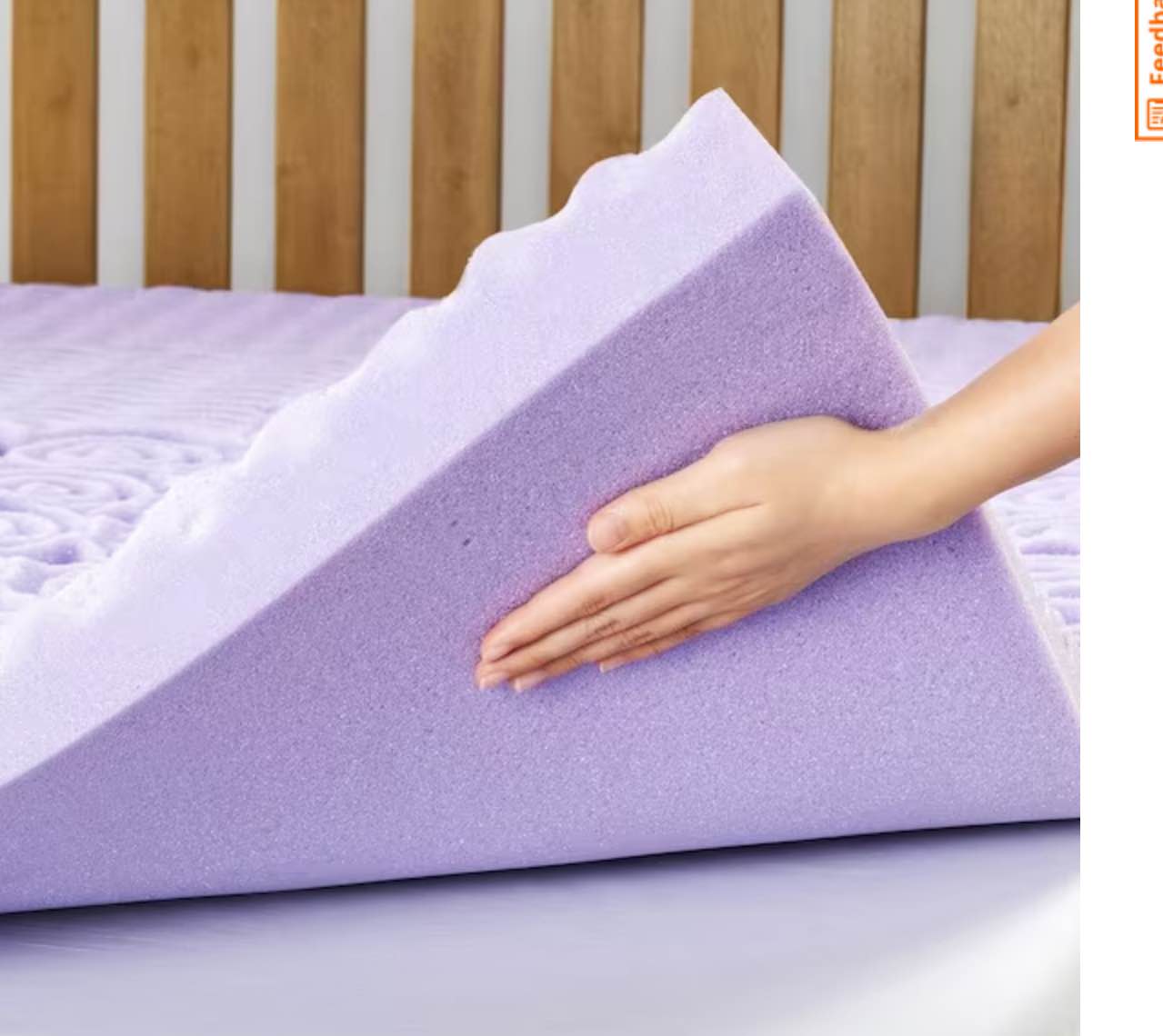 Best Price Mattress 3 Inch 5-Zone Memory Foam Topper, Mattress Pad with Soothing Lavender Infusion, CertiPUR-US Certified, Twin