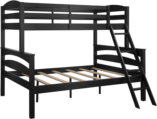 Twin Full Bunk Bed - Black with slide (item no: WF292791AAB)