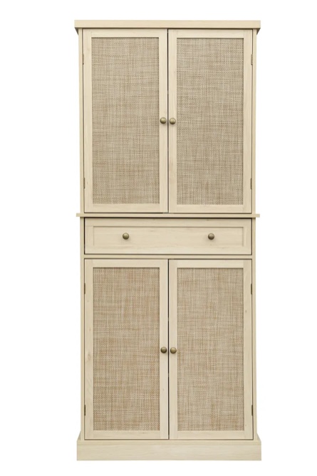 4 DOOR CABINET WITH 1 DRAWER – NATURAL RATTAN – 29.93? x 15.75? x 72.33 “H