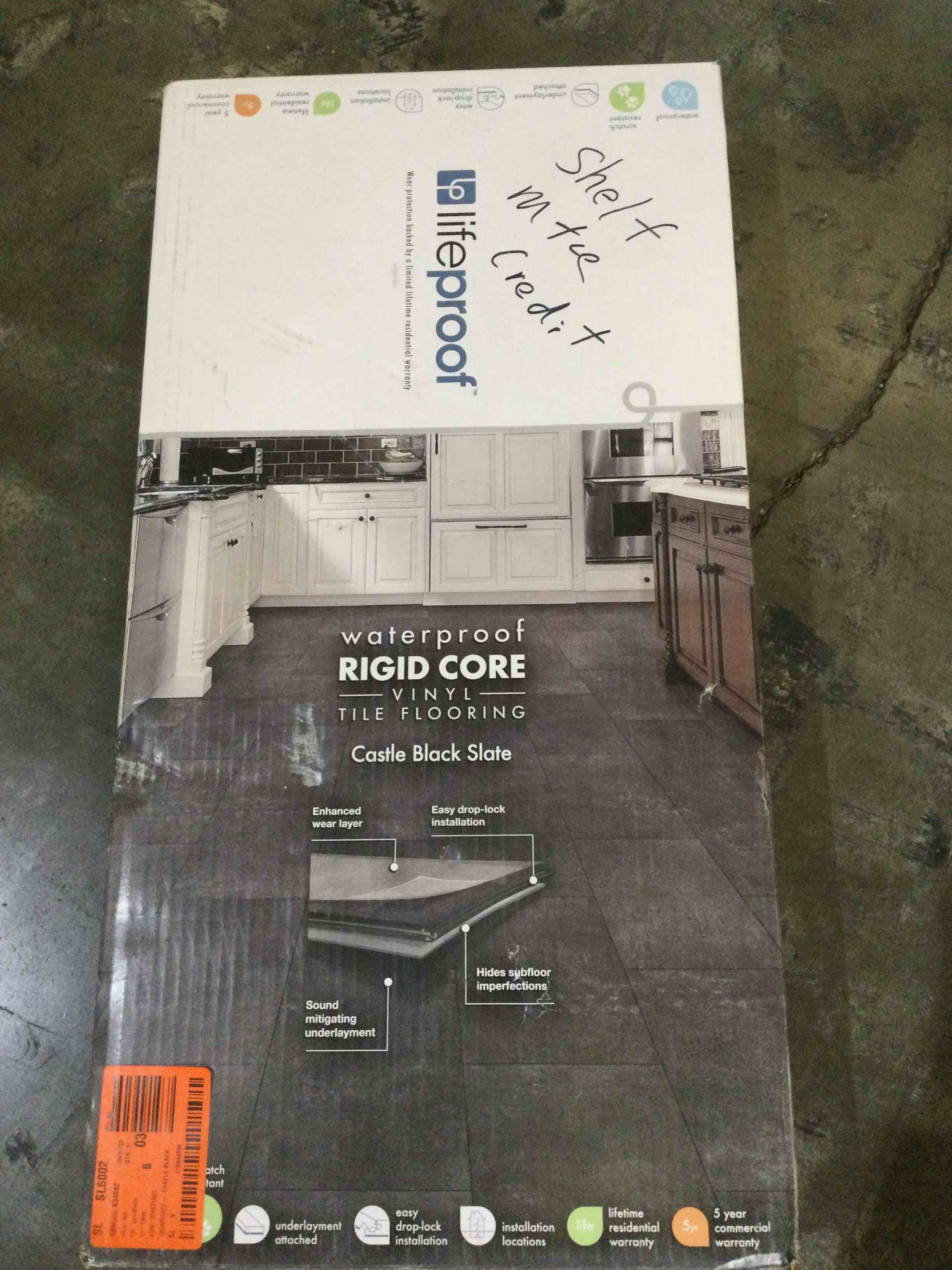 Lifeproof Castle Black Slate 12 in. W x 23.82 in. L Luxury Vinyl Plank Flooring (23.82 sq. ft.)