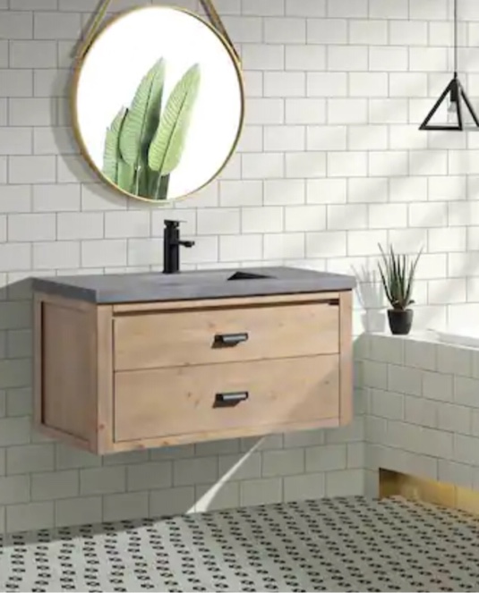 Ari Kitchen and Bath (Brand Rating: 4.5/5)  Kane 36 in. W x 18.5 in. D Bath Vanity in Weathered Fir Vanity Only