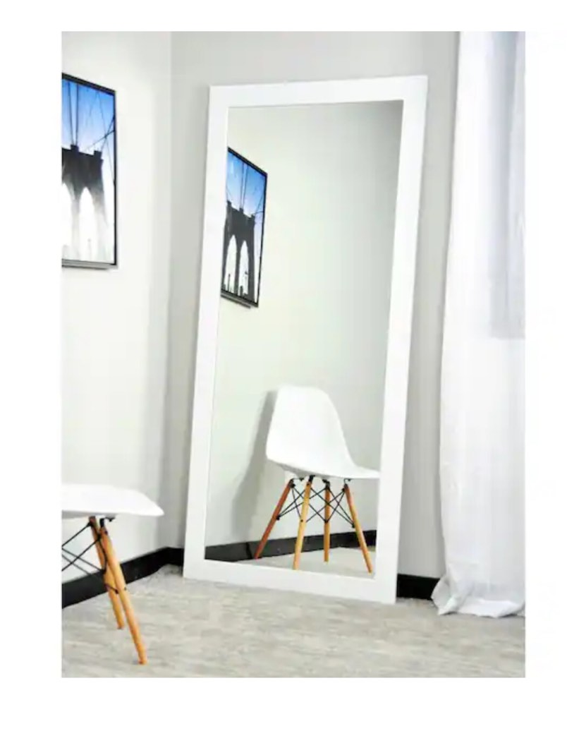 BrandtWorks (Brand Rating: 4.7/5)  Medium White Modern Mirror (32 in. H X 66 in. W)