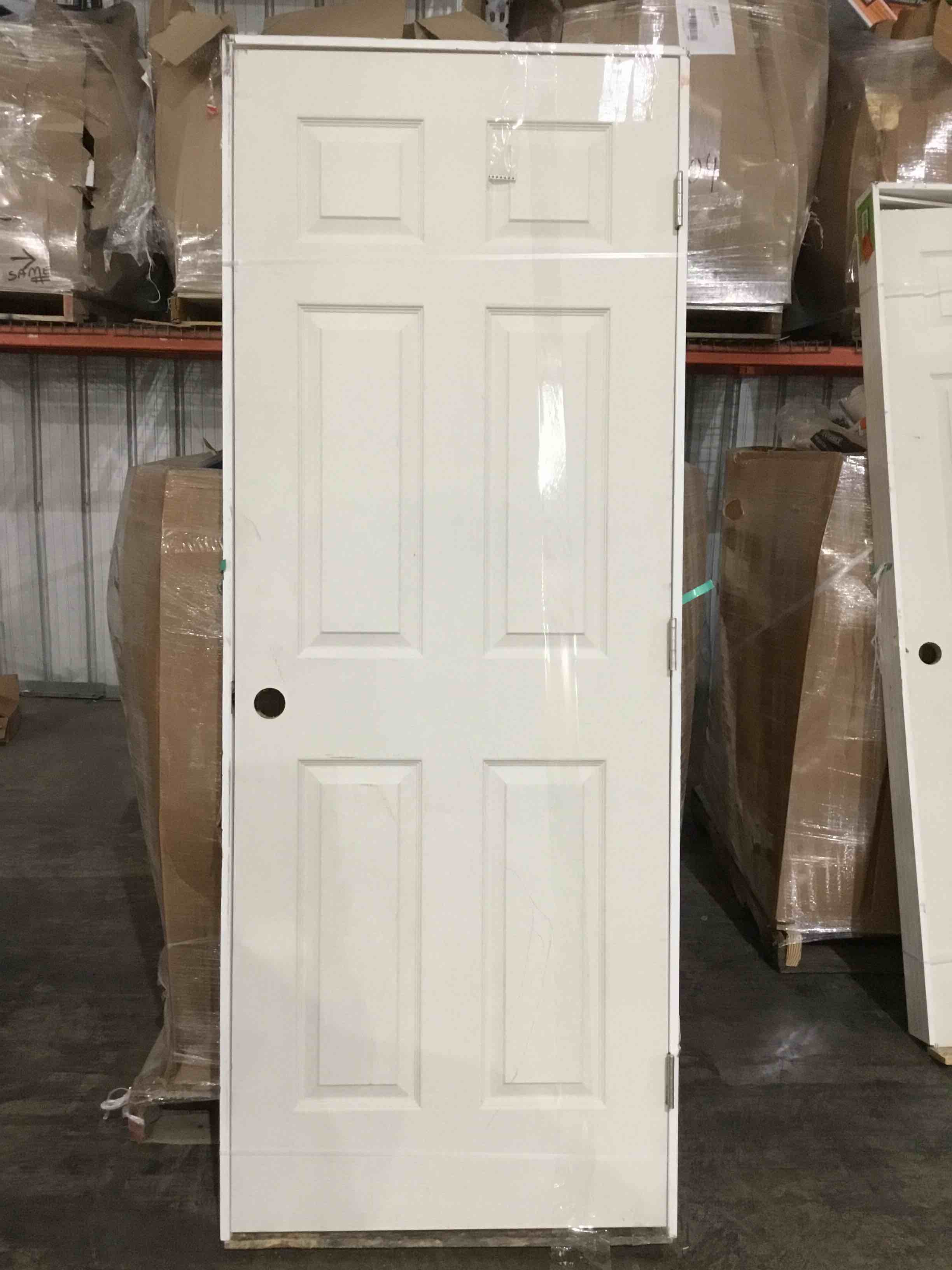 30 in. x 80 in. pre-hung, pre-drilled, 6 raised panel hollow core door