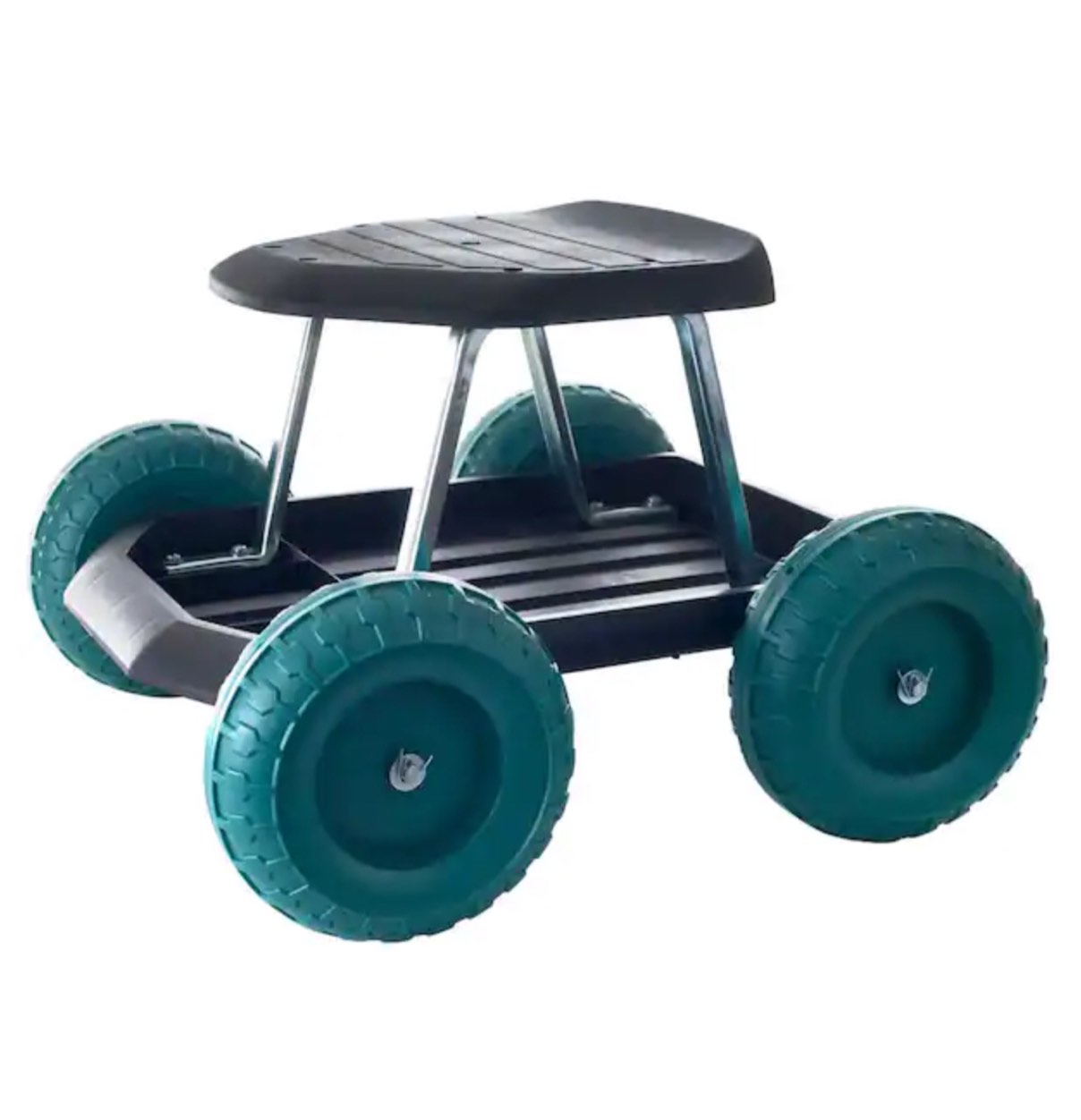 Pure Garden Garden Cart Rolling Scooter with Seat and Tool Tray