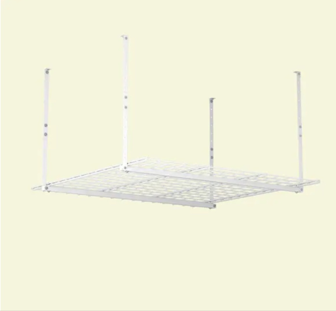 HyLoft White Adjustable Metal Overhead Garage Storage Rack (45 in W x 45 in D)