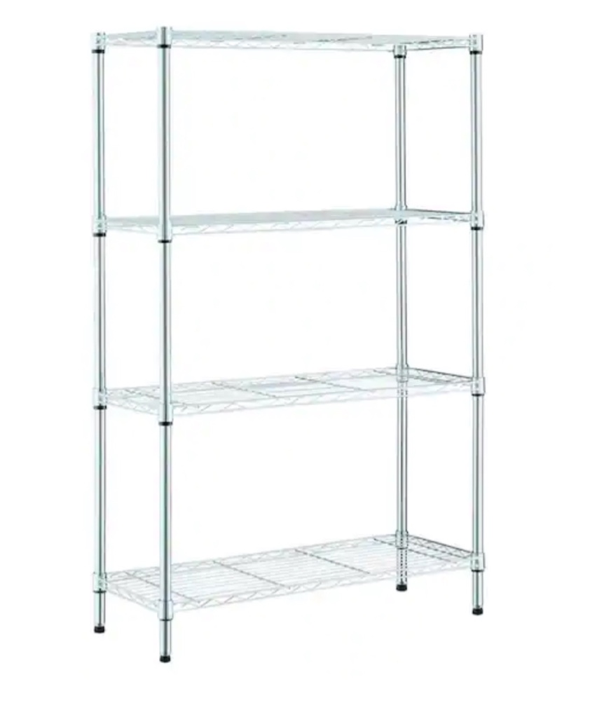 HDX 4-Tier Steel Wire Shelving Unit in Chrome (36 in. W x 54 in. H x 14 in. D)