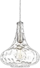 AUTELO Glass Kitchen Pendant Lights Pendant Light Fixture with Hammered Glass Hanging Light for Kitchen Island Living Room Dinning Room H9164