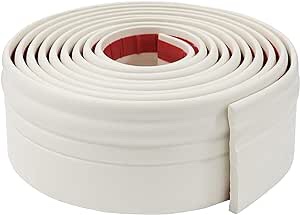 Frienda 6 Pcs Baseboard Wall Trim Peel and Stick Wall Base Molding Trim Vinyl Wall Base Flexible Rubber Self Adhesive Caulk Trim for Bedroom Floor Chair Skirting Board, 16.4ft x 3.9 Inch, Cream White