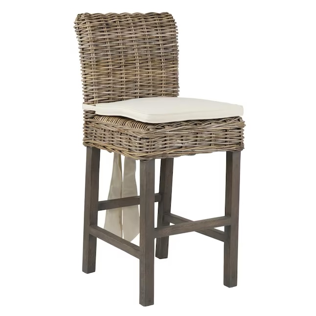 East at Main Natural Brown 30-in H Counter height Wood Bar Stool with Back