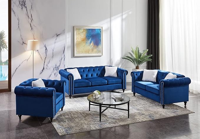 Gesuino 3 Piece Velvet Living Room Set ((((arms only incomplete)))