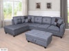 MEGA Furnishing 3 PC Sectional Sofa Set, Gray Linen Lift -Facing Chaise  ((box 1 of 2))