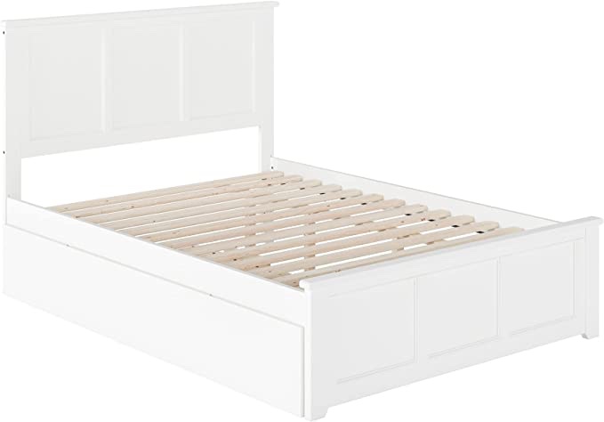 AFI Madison Full Platform Bed with Matching Footboard and Turbo Charger with Twin Size Urban Trundle in White (incomplete) (side rails only)