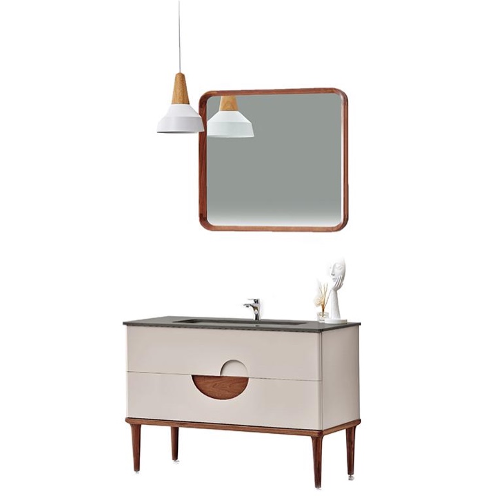 KARTON REPUBLIC BURANO 48” BEIGE FREE STANDING MODERN BATHROOM - Missing Legs 