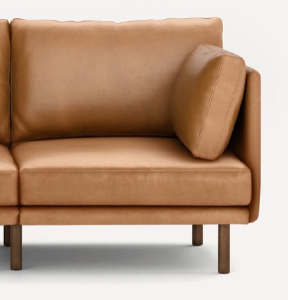 BURROW CORNER END SEAT. CAMEL.  corner only. incomplete 