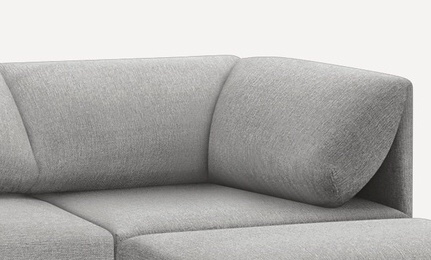 BURROW STONE GRAY RANGE SOFA. incomplete 