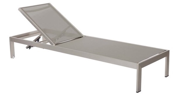 Pangea Home Sally Adjustable Height Aluminum Frame Patio Lounger in Gray