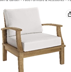 DEEP SEATING SOFA 1 SEATER  NATURAL FINE SANDED
