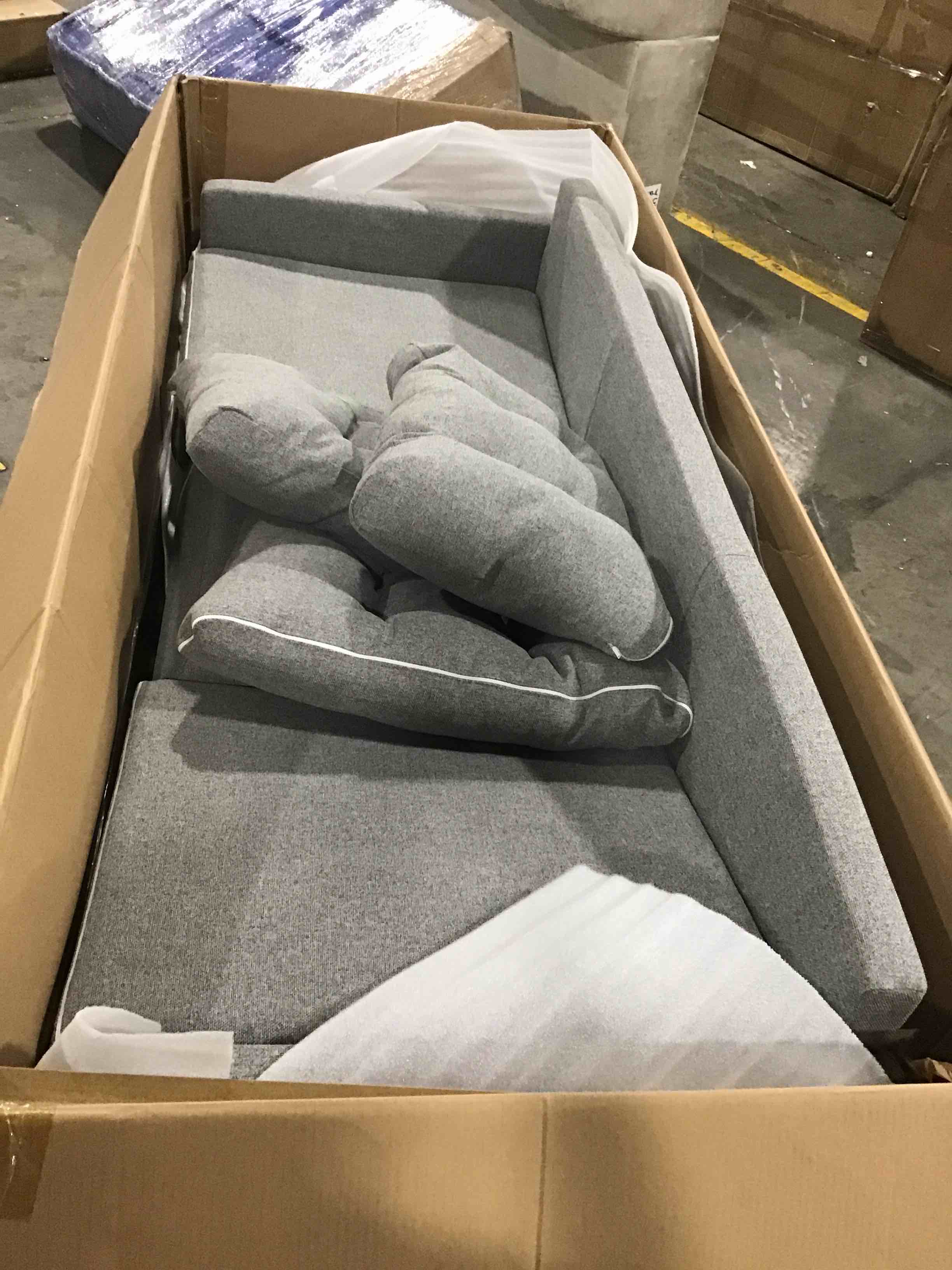  FOG GRAY SOFA WITH SLATS FOR SUPPORT 