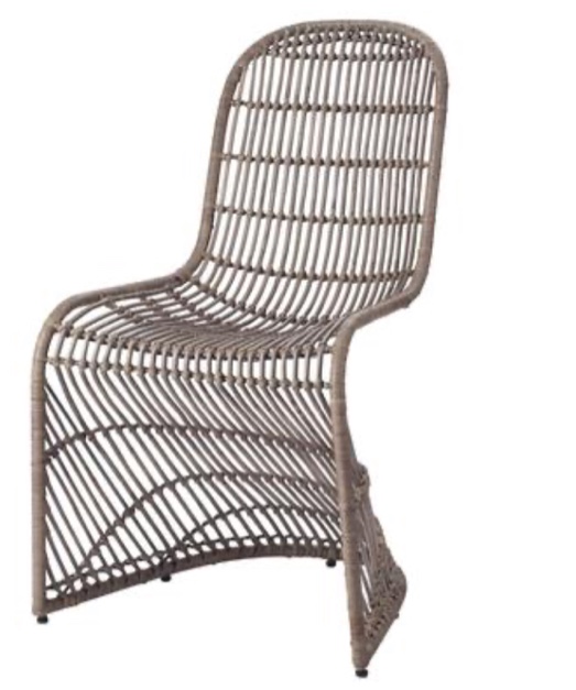 Groovy Collection 6600010-G Set of 2 Rattan Dining Side Chairs in Gray Color