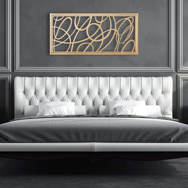 Contemporary Gold Metal Abstract Wall Art Accent Home Decor, 44 x 20 Inch