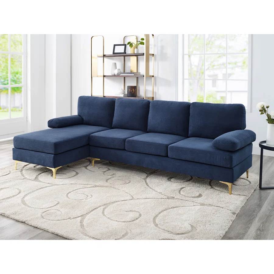 2 - Piece Upholstered Sectional, Light Blue (Left Chaise Only)