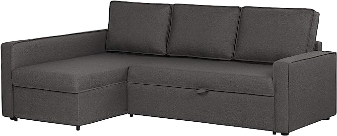 South Shore Live-It Cozy Interchangeable Sectional Sofa-Bed with Ottoman, Charcoal Gray (Incomplete)