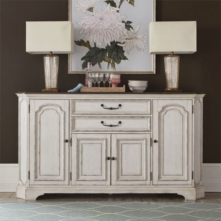 Liberty Furniture Abbey Road Hall Buffet in Porcelain White 455W-HB7642