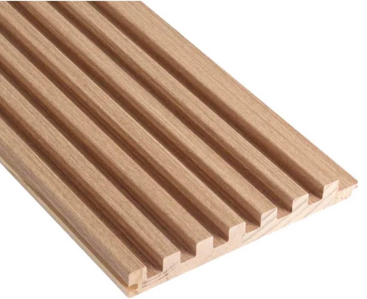 106 in.. x 6 in. x 0.5 in. Solid Wood Wall 7 Grid Cladding Siding Board (Set of 4-Piece)