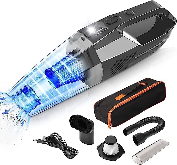 Handheld Portable Cordless Vacuum with High Power(120W) and Strong Suction(8000PA), Rechargeable Vacuum 