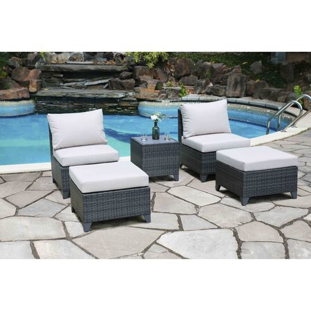 BRADFORD 5pcs Wicker Modular Chat Set (incomplete 1 box only)