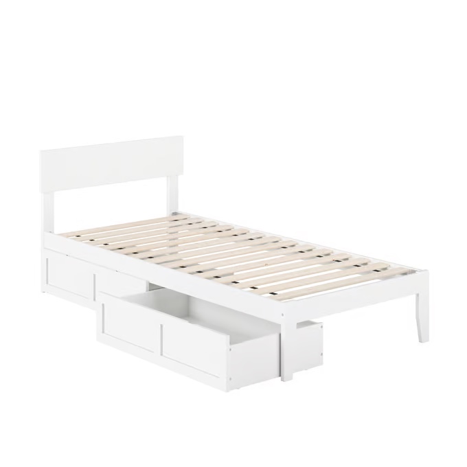 AFI Furnishings Boston White Two Drawers Twin XL Bed (incomplete 1 box only)