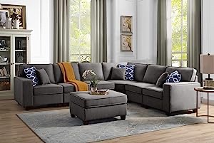 Devion Furniture Renaissance Sectional, Large, Dark Gray(incomplete armless chair only)