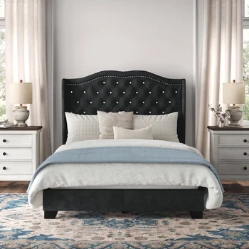 Aiden Queen upholstered panel bed (Item May be Incomplete)
