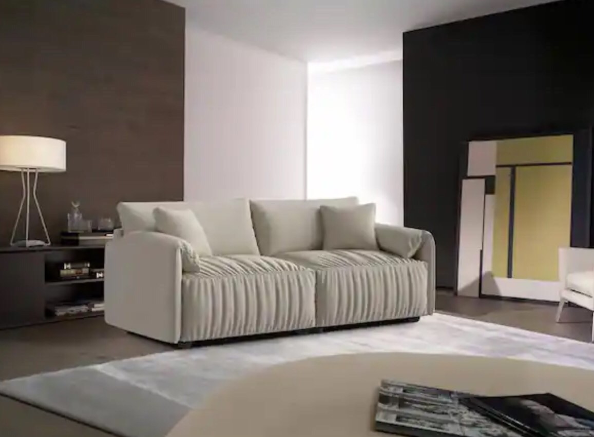 75.6 in. Beige Mid-Century Upholstered High-Tech Nano Fabrics 2-Seater Loveseat with Hardwood Frame(incomplete box 1)(stock photo similar but not exact)