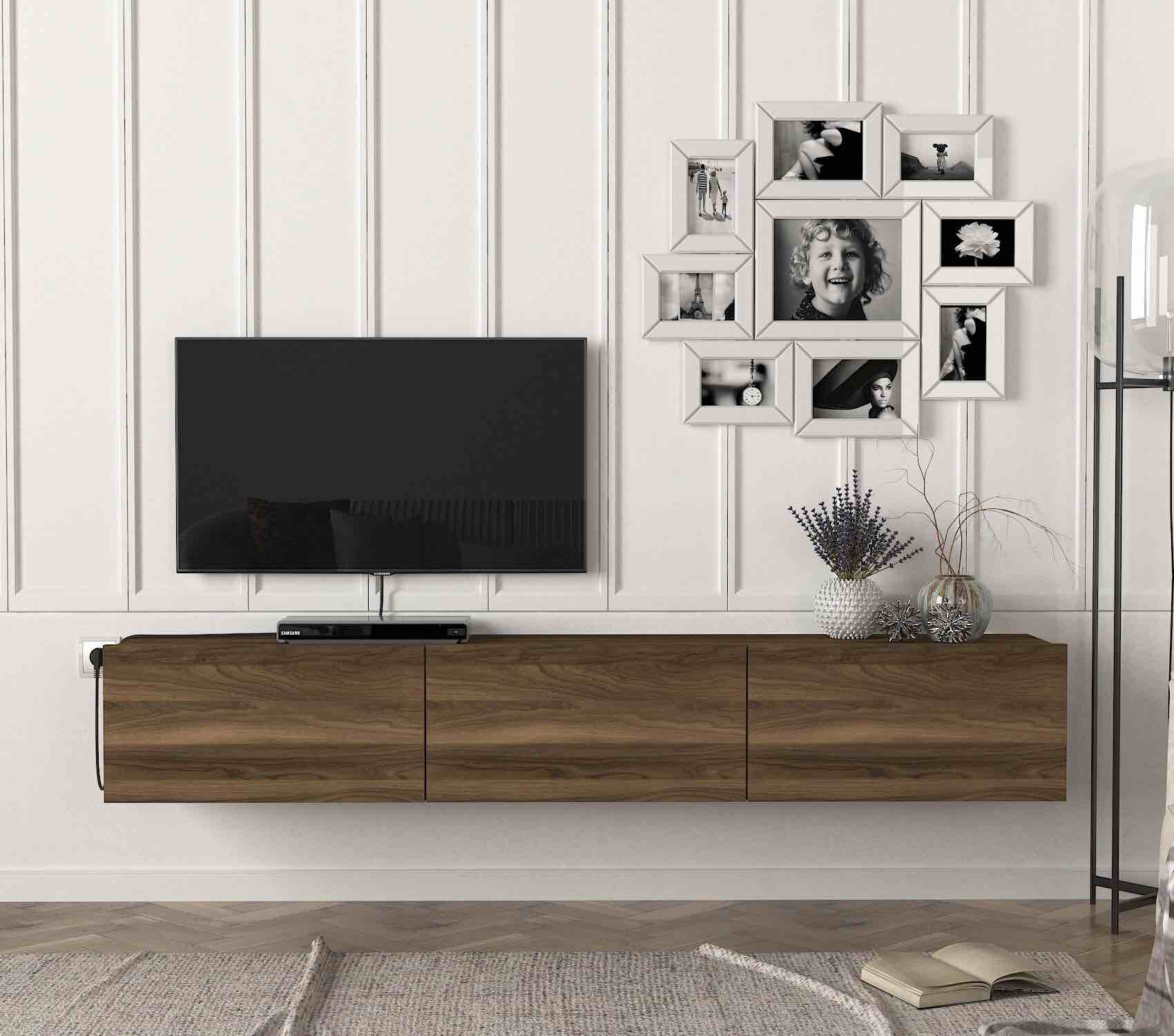 DAMLA FLOATING TV STAND- WALNUT