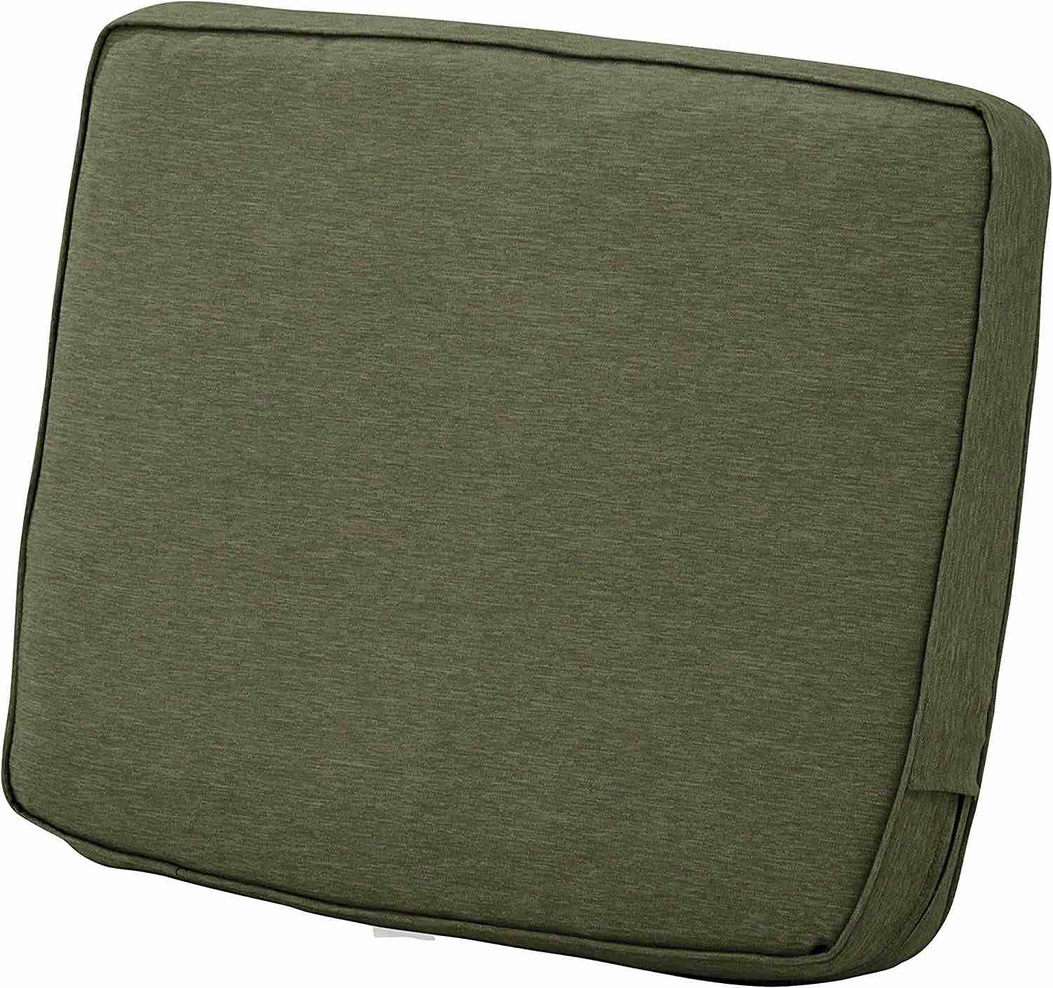 Classic Accessories Montlake FadeSafe Water-Resistant 19 x 20 x 4 Inch Patio Lounge Back Cushion, Heather Fern Green, Outdoor Loveseat Cushions